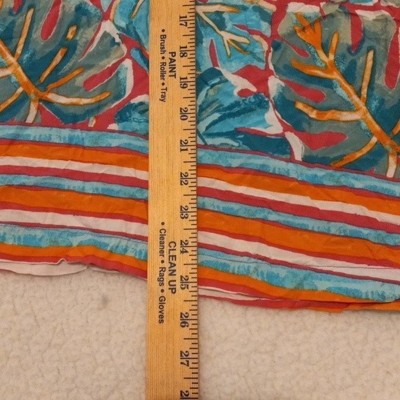 Crown & Ivy Shirt XXL Sleeveless Stripes Bold Tropical Leaf Print - Picture 5 of 7